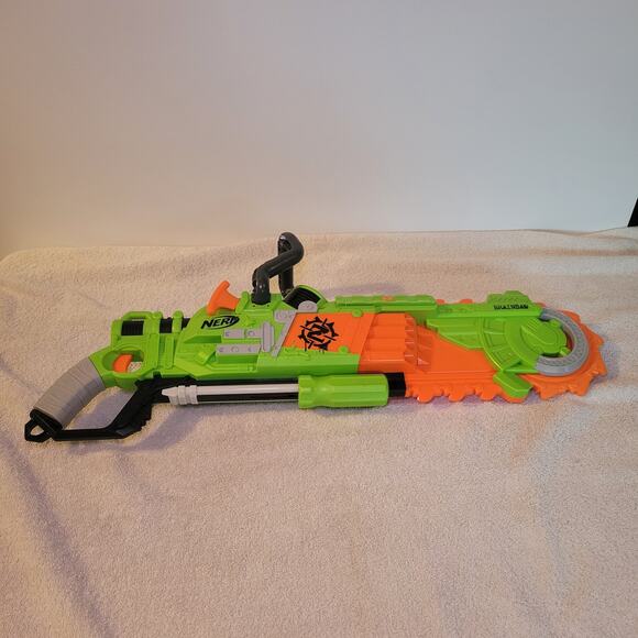 Nerf Zombie Strike Brainsaw Dart Gun Blaster w/ Saw Blade End Tested Working - Picture 1 of 6
